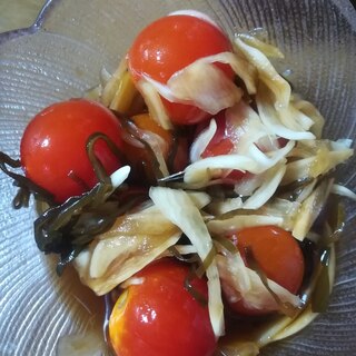 塩昆布と玉ねぎとトマトのお酢マリネ